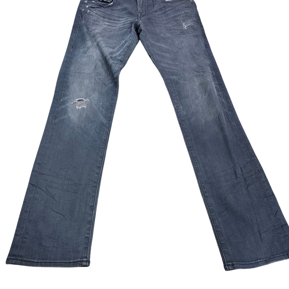 True Religion Geno Relaxed Slim Jeans Dark Wash Distressed Mens 31 Made in USA